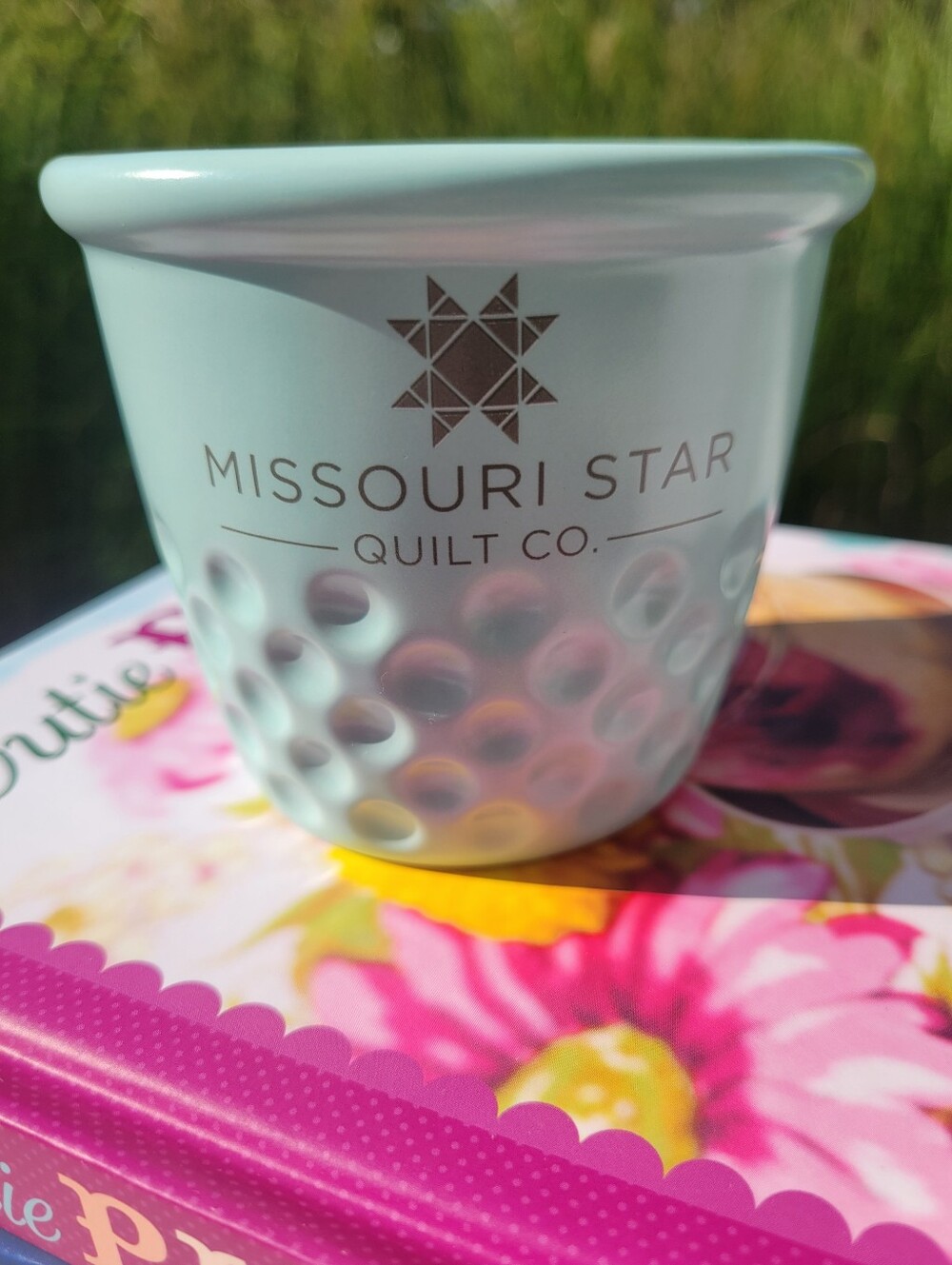 Missouri Star Quilt Co. Thimble Cup Porcelain Minty-Blue-Green Cute!
